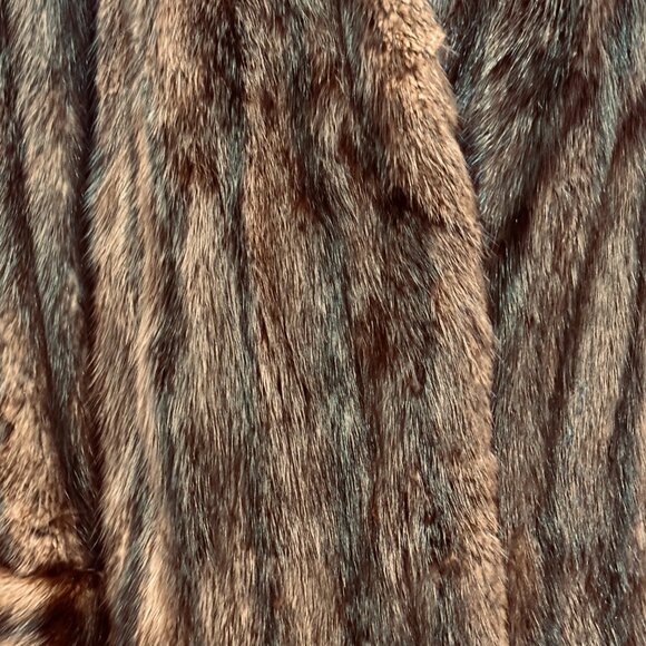 Vintage 60s mink coat Womens XL Real fur Pockets fully lined 1960s classic coat - Picture 3 of 9